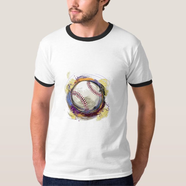Digitales Baseballdesign T-Shirt (Vorderseite)