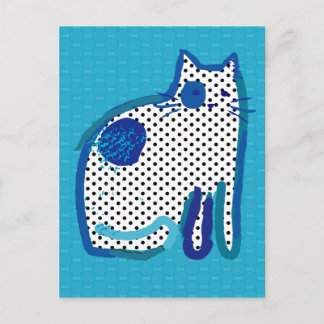 Digitales Bild "Blaue Katze" Postkarte