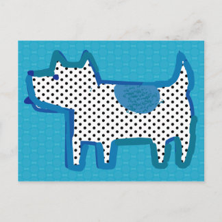 Digitales Bild "Blauer Hund" Postkarte