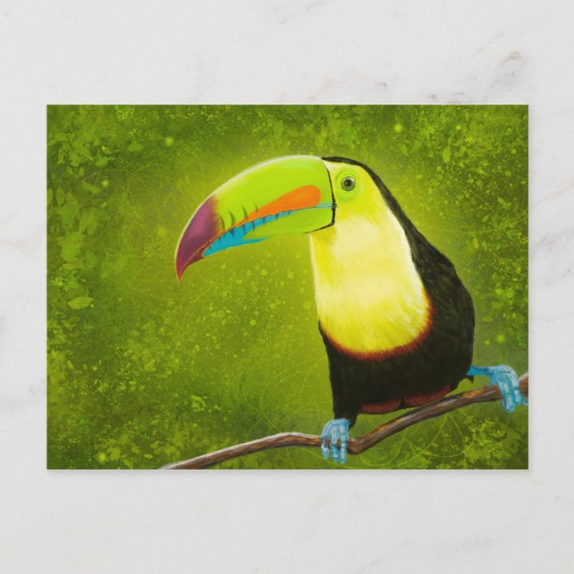 Digitales Bild des tropischen Jungle Toucan Bird Postkarte (Vorderseite)
