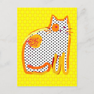 Digitales Bild "Gelbe Katze" Postkarte