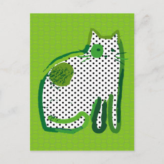 Digitales Bild "grüne Katze" Postkarte