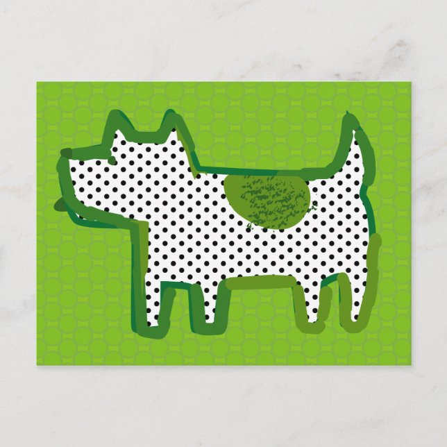 Digitales Bild "Grüner Hund" Postkarte (Vorderseite)