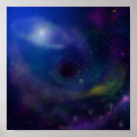 Digitales Bild mit dem schwarzen Loch im Weltraum