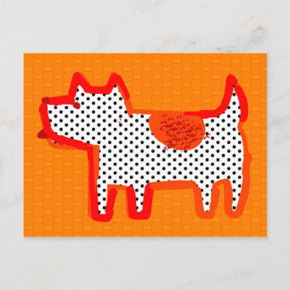 Digitales Bild "Orangenhund" Postkarte