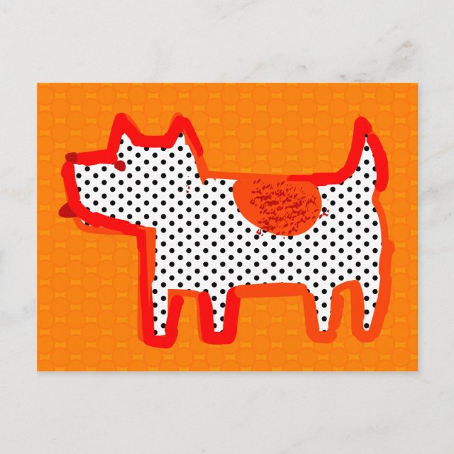 Digitales Bild "Orangenhund" Postkarte (Vorderseite)