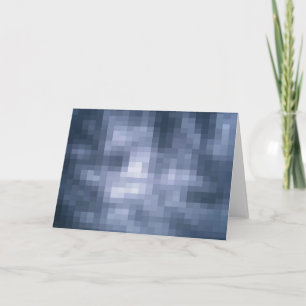 Digitales Blau Kariert - Blanke Grußkarte Karte