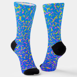 Digitales Camouflage Blau-Gelb-Rosa-Muster Socken