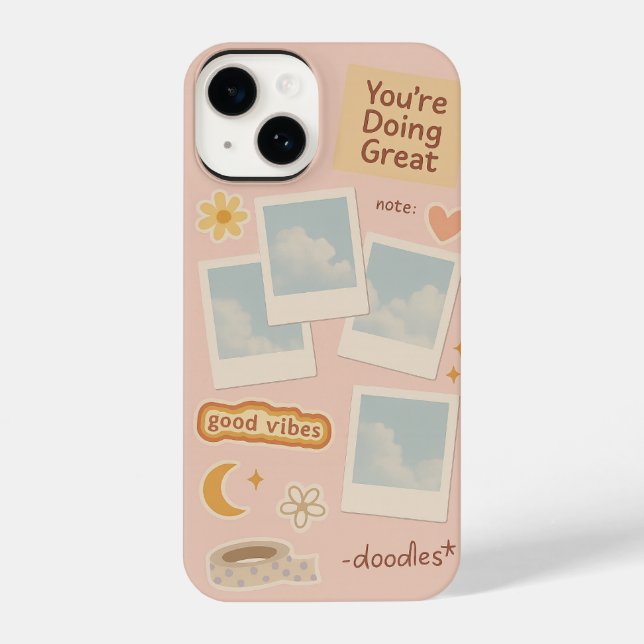 Digitales Collage Aesthetic Phone Case iPhone Hülle (Rückseite)