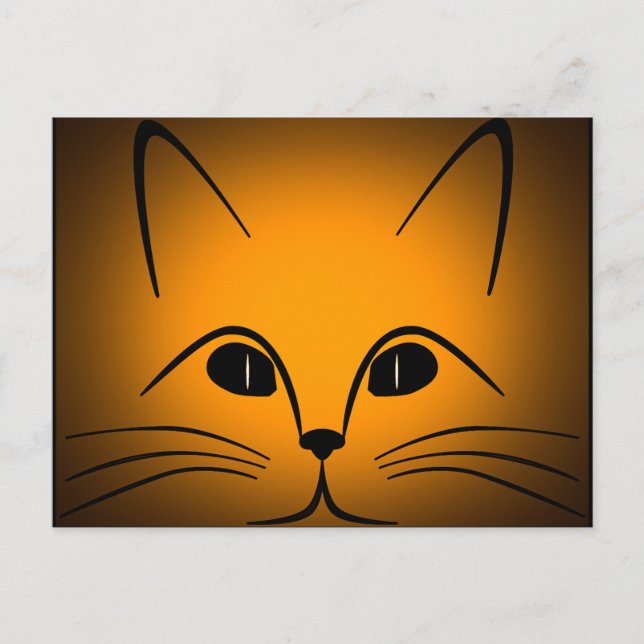Digitales Design für Schwarz und Gold-Katzen Postkarte (Vorderseite)