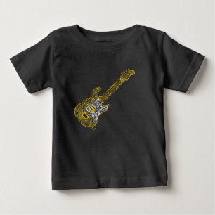 Digitales elektronisches E-Gitarren-Musikthema Baby T-shirt