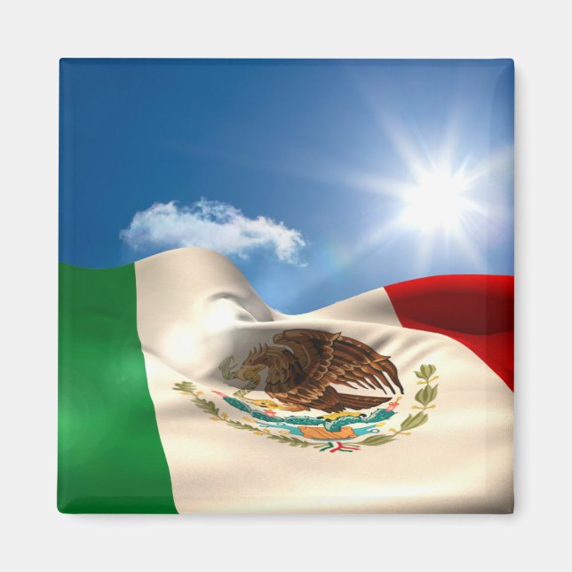 Digitales Flag-Rippling in Mexiko Magnet (Vorne)
