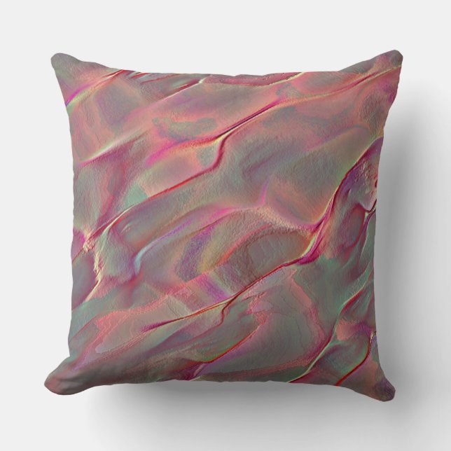 Digitales graues felsiges Satin, Pfirsich oder leb Kissen (Vorderseite)