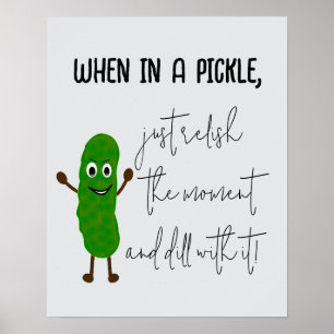 Digitales Kunstportrait In einem Pickle Dill Meme  Poster
