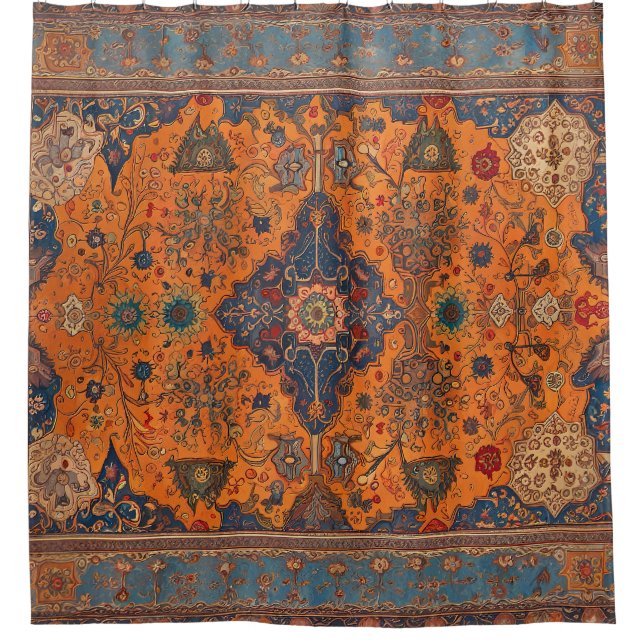 Digitales Kunstwerk für Perserrug oder Teppich Duschvorhang (Vorderseite)