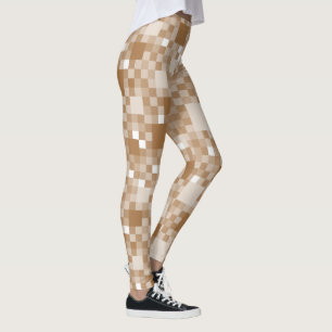 Digitales Licht braun Pixel kleine Quadrate Leggings