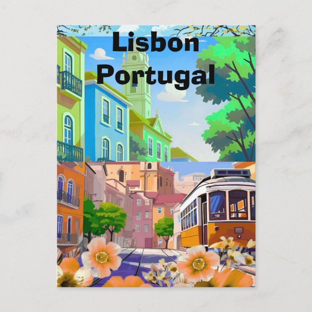 Digitales LISBON Reise-Überraschungsgeschenkticket Postkarte (Vorderseite)