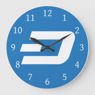 Digitales Logo-Symbol für die digitale Geldbörse v Große Wanduhr