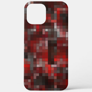 Digitales Mosaik von Quadraten in Rot und Grau Case-Mate iPhone Hülle