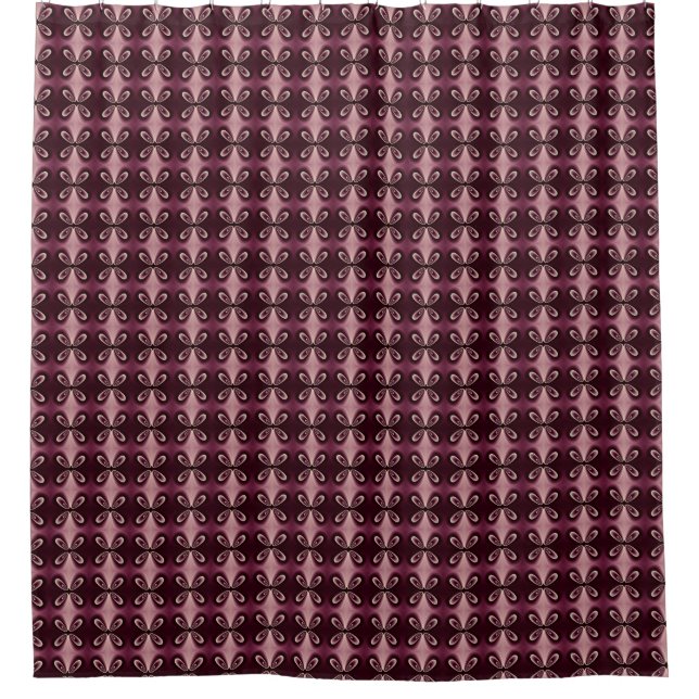 Digitales Muster des Burgundy Red Floral Petal Duschvorhang (Vorderseite)