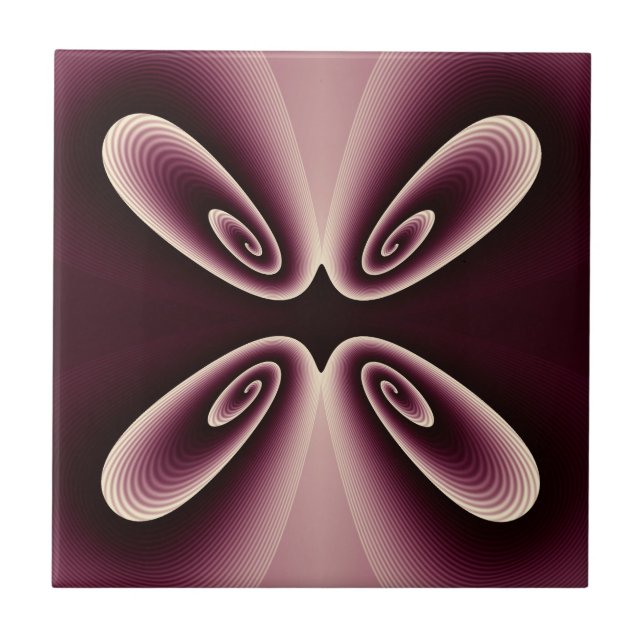 Digitales Muster des Burgundy Red Floral Petal Fliese (Vorderseite)