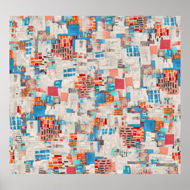 Digitales Muster für Wasserfarben Poster (Vorne)