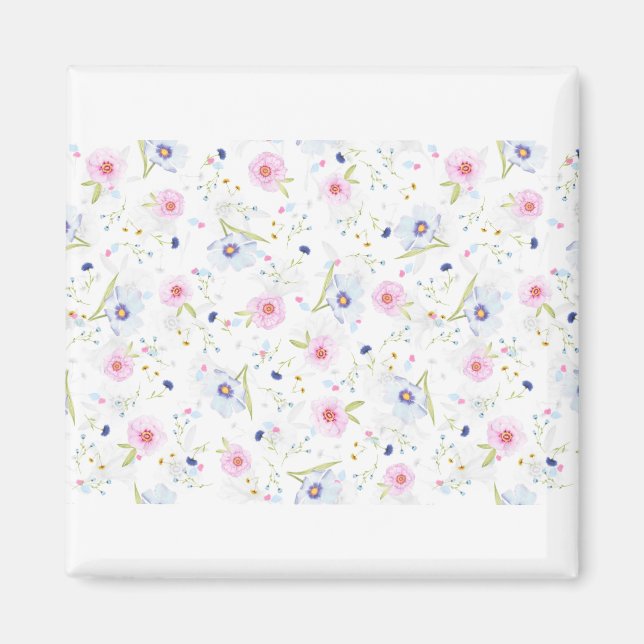 Digitales Papier mit floralen Mustern Magnet (Vorne)