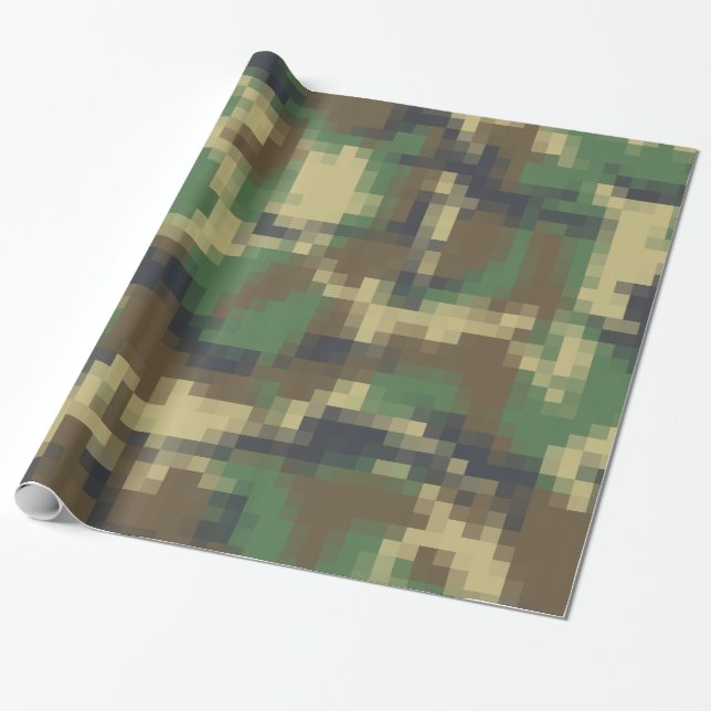 Digitales Pixel-Tarnmuster Geschenkpapier (Ungerollt)
