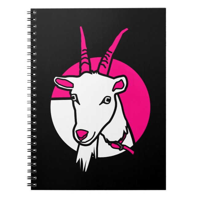 Digitales Portrait des rosa Comic Goat Notizblock (Vorderseite)