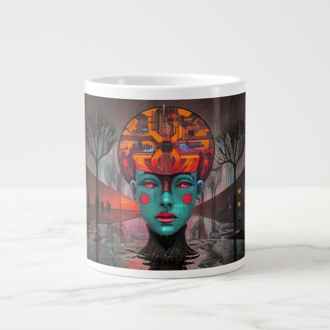 Digitales Träumen Jumbo-Tasse (Vorderseite)
