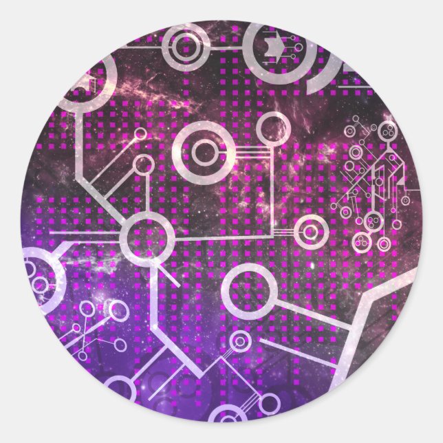 Digitales Universum Runder Aufkleber (Vorderseite)