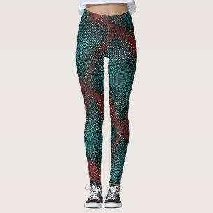 Digitales verdrilltes Netz aus aufgesetztem Cyan-D Leggings