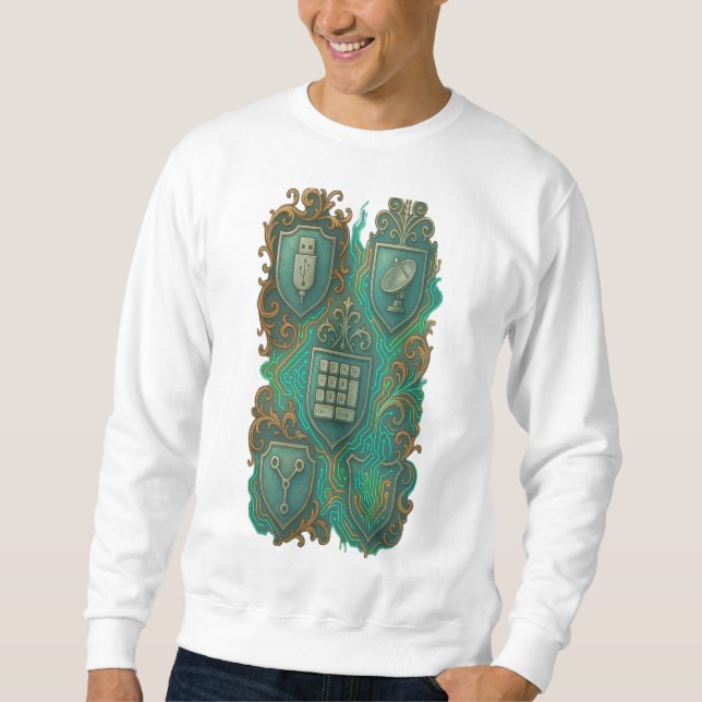 Digitales Wappen - Vintage Tech Royalty Sweatshirt (Vorderseite)