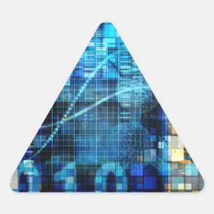 Digitalisiertes Bild-Hintergrund-binärer Dreieckiger Aufkleber