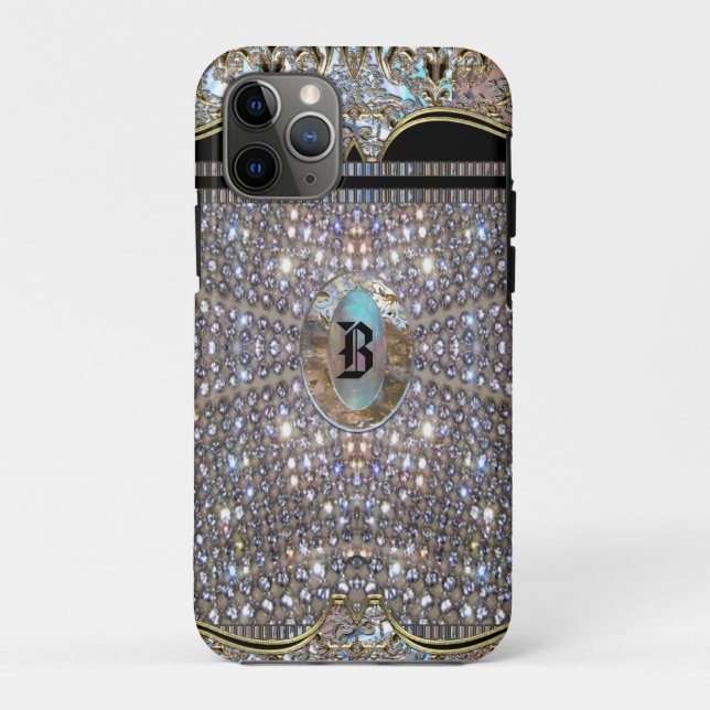 Digloos Elegantes Chic Einziges Monogramm Case-Mate iPhone Hülle (Rückseite)