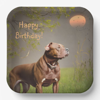 Dignified Brown Pitbull Pappteller