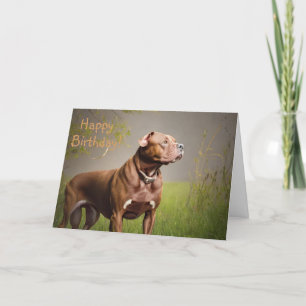 DignifiedBrown Pitbull Geburtstagskarte Dankeskarte