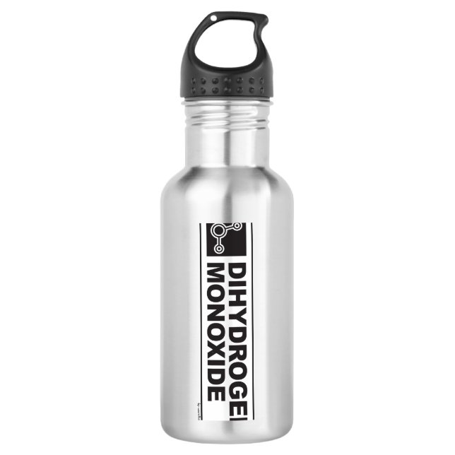Dihydrogen-Monoxyd-Flasche Edelstahlflasche (Vorderseite)