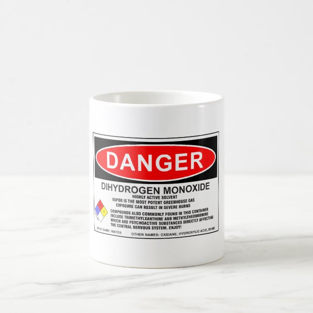 Dihydrogen-Monoxyd-Tasse 1 Kaffeetasse (Mittel)