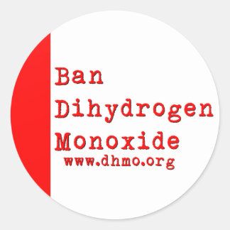 Dihydrogenmonoxid-Aufkleber Runder Aufkleber