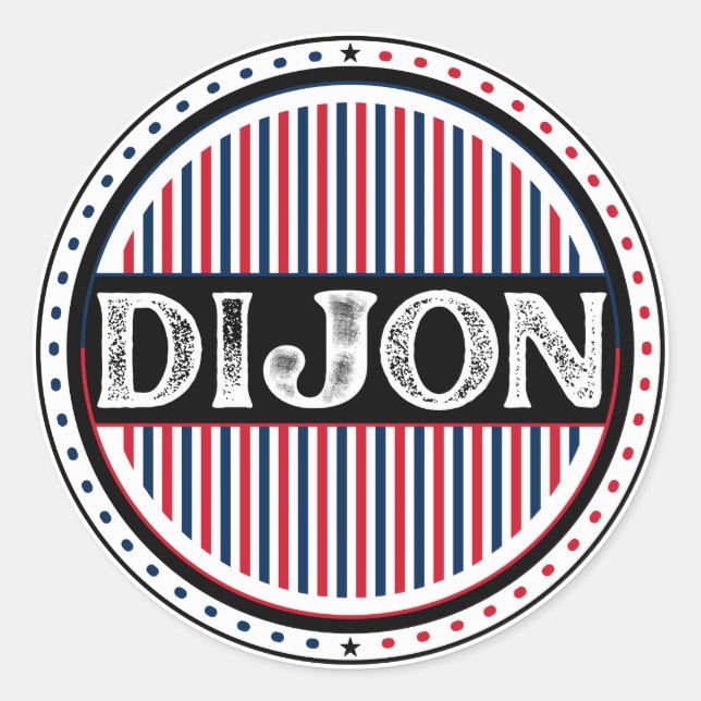 Dijon City Pride Emblem – French Identity Runder Aufkleber (Vorderseite)