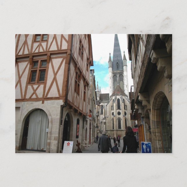 Dijon, enge Straßen Postkarte (Vorderseite)