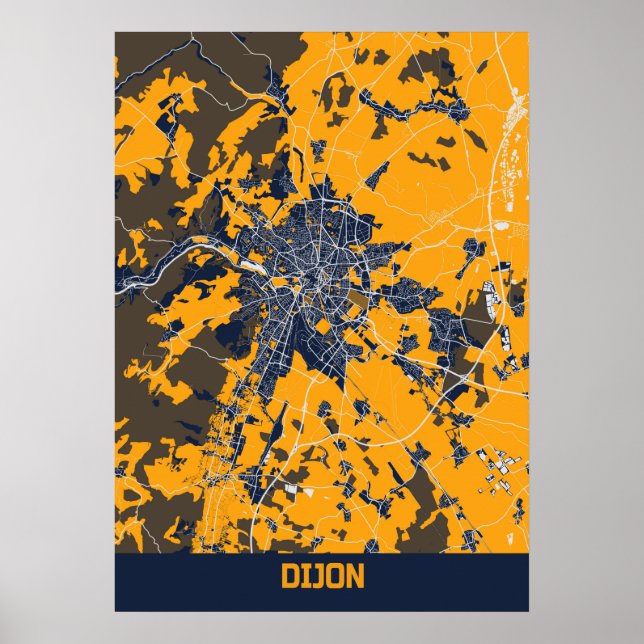 Dijon - France Bluefresh City Map Poster (Vorne)