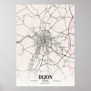 Dijon - Frankreich Neapolitan City Map Poster