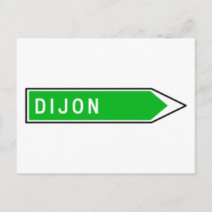 Dijon, Road Sign, Frankreich Postkarte