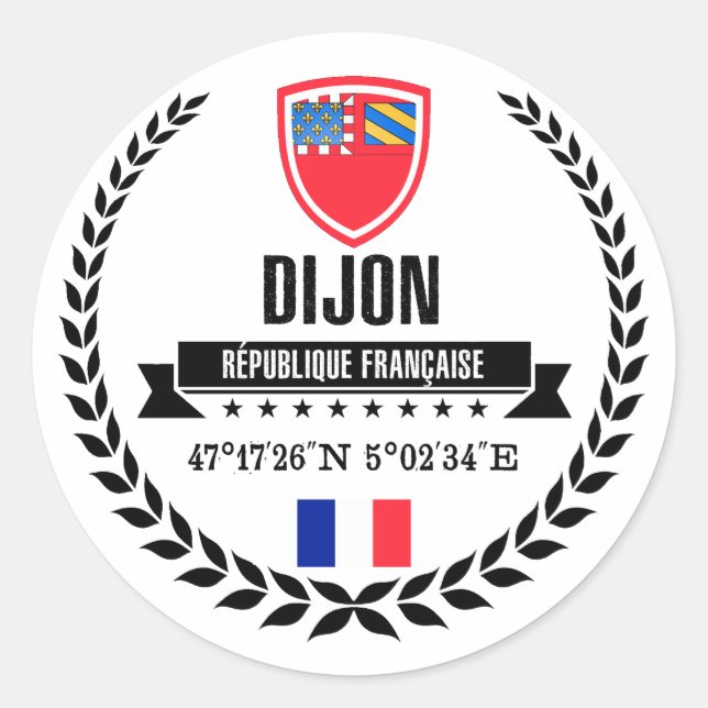 Dijon Runder Aufkleber (Vorderseite)