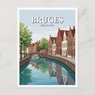 Dijver-Kanal Brügge Belgien Souvenir Postkarte