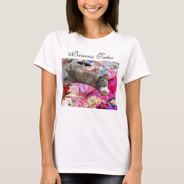 Dilemma der Princess Tatus Katze mit Diva Hats T-Shirt (Vorderseite)