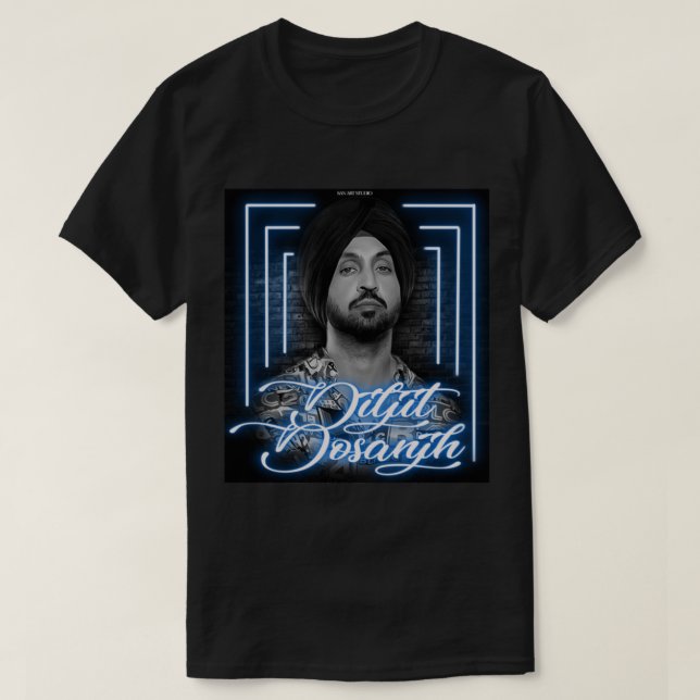 Diljit Dosanjh Kunstwerk T-Shirt (Design vorne)