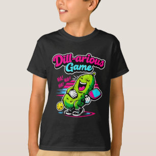 Dill-arious Spiel Pickleball Retro lachende Gurke T-Shirt